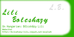 lili bolcshazy business card