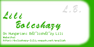 lili bolcshazy business card